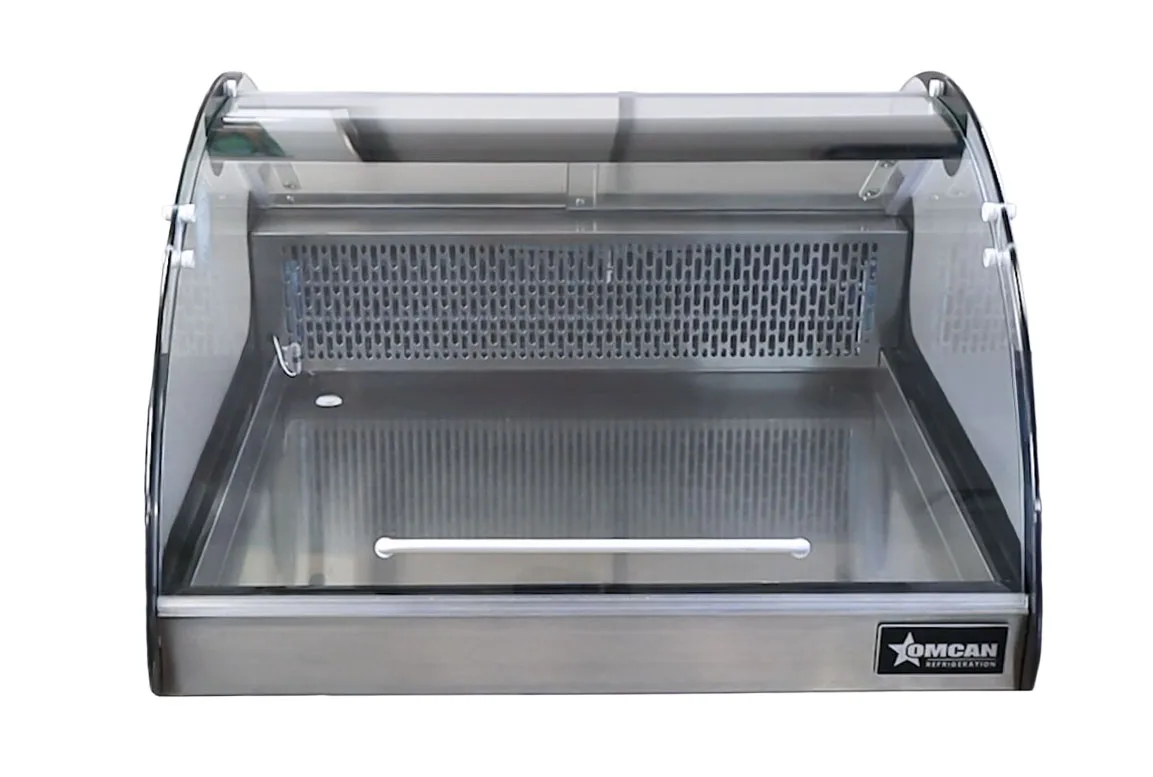 27″ Curved Glass Countertop Refrigerated Display, 4.2 cu.ft. (118L), Stainless Steel