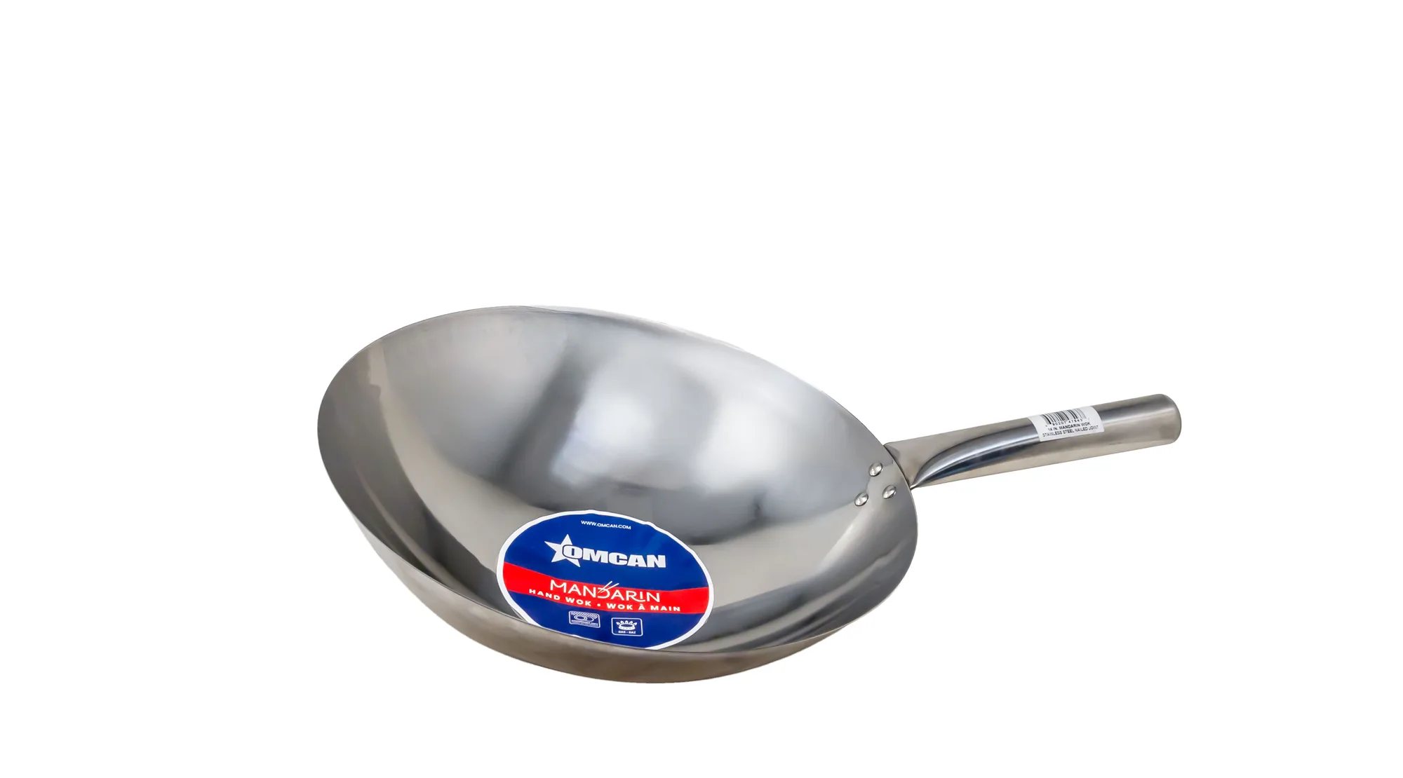 14″ Mandarin Wok Stainless Steel, Nailed Joint