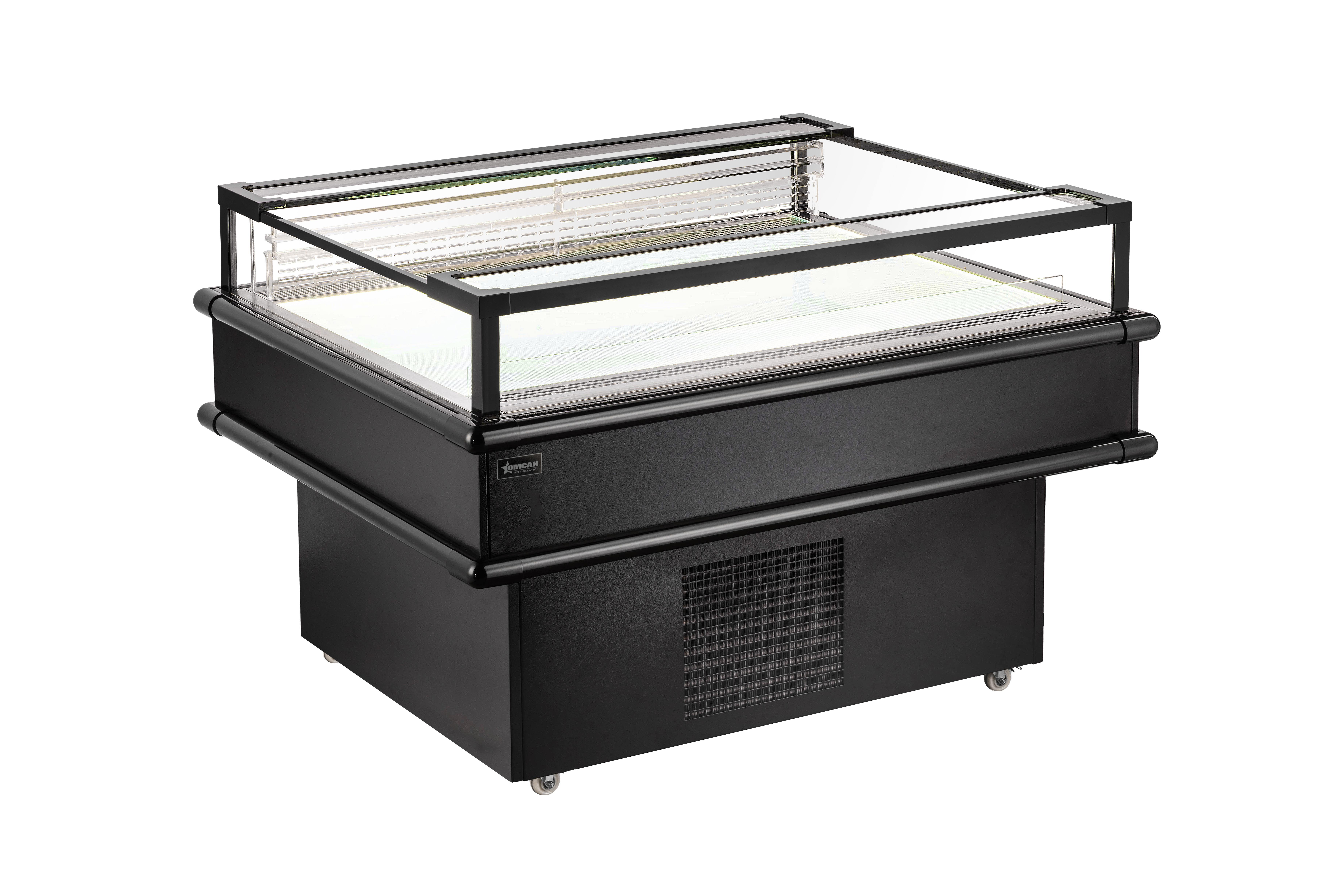 50” x 37.5” Refrigerated Island Top-Open Showcase, 5.7 cu.ft. (161 L), Black