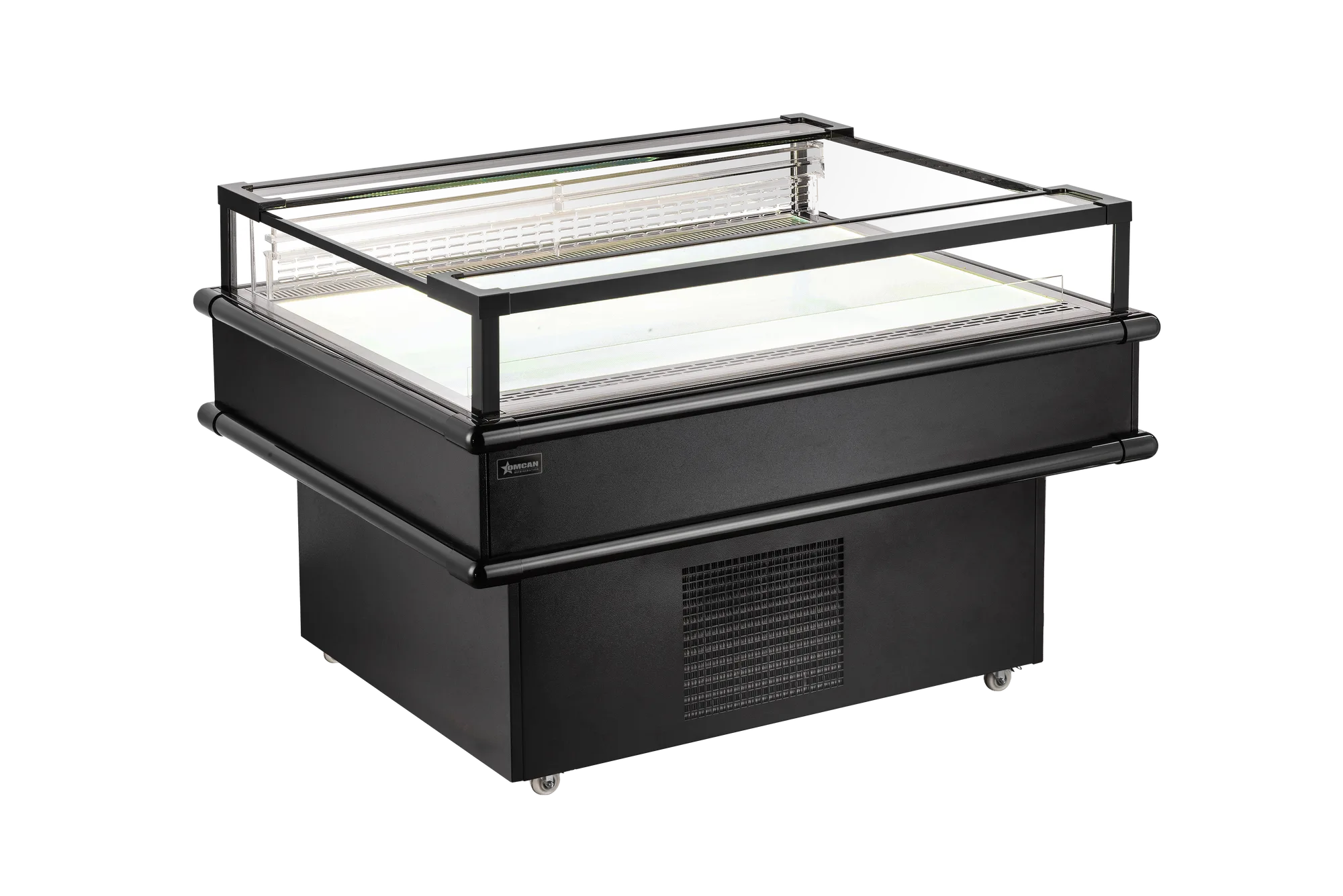 50” x 37.5” Refrigerated Island Top-Open Showcase, 5.7 cu.ft. (161 L), Black
