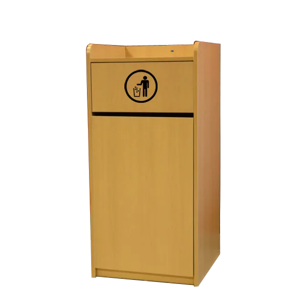 Trash Receptacle for 36 Gallon Bin – Natural Wood