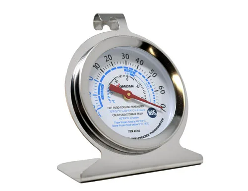 Refrigeration Thermometer with Hanging Hook and Built-in Standing Panel
