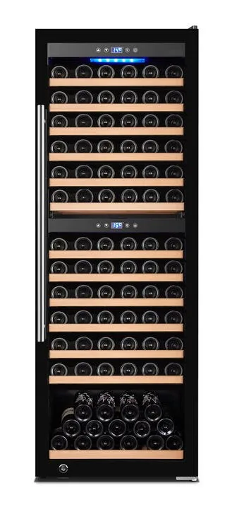 Vinovero 25" Dual Zone Wine Cooler with 126 Bottle Capacity and Black Full Glass Door