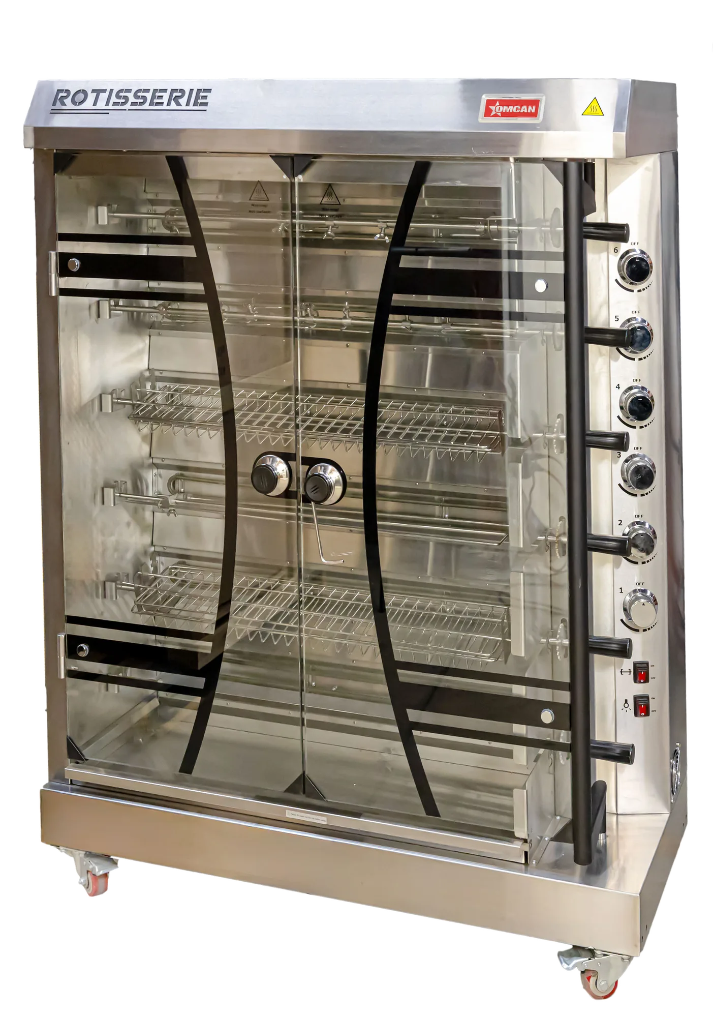 46" Electric Rotisserie Grill, 6 Spits, up to 36 Chicken Capacity - 220 V, 3 Ph+N, 12kW