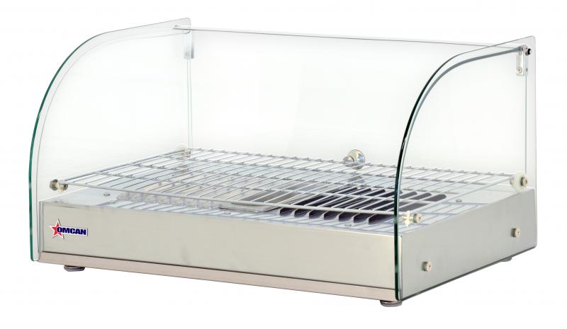 22" Countertop Display Warmer with Front Curved Glass and 1 Rear Hinged Door