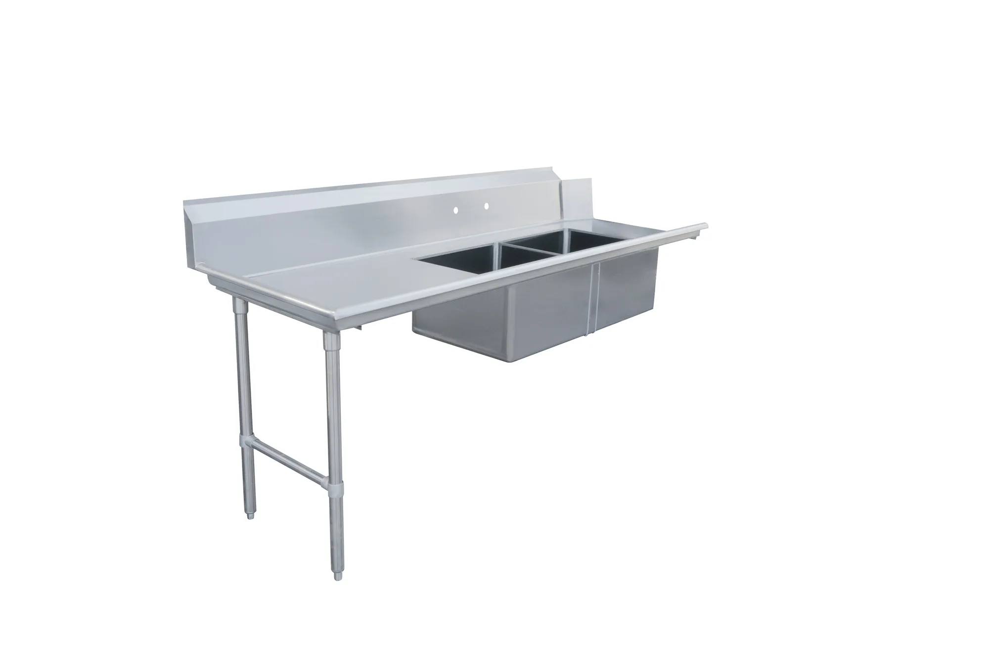 84" Left Side Soiled Dish Table with Two Sinks