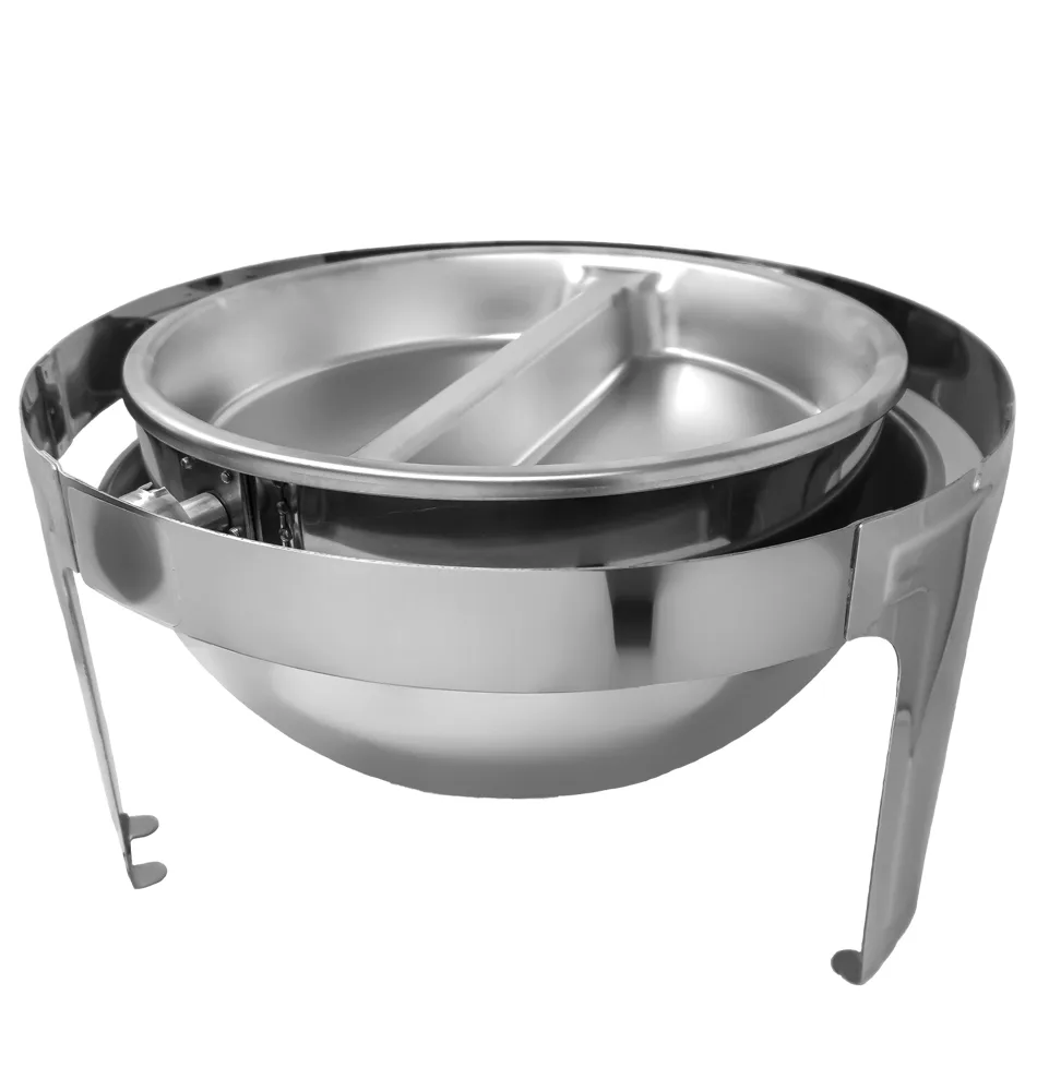 Chafer Divided Food Pan Round 15″ Dia for 80527