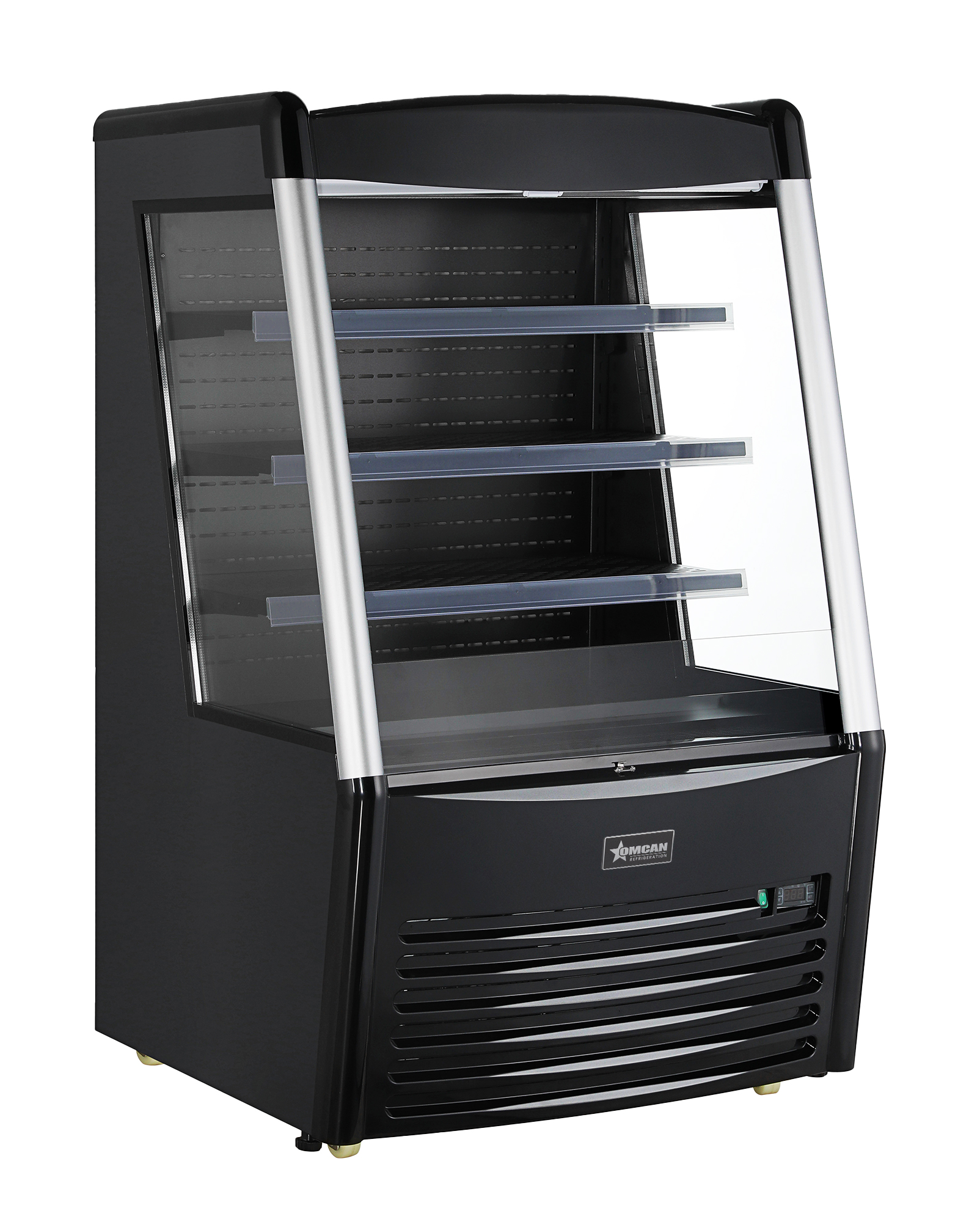 36″ Three (3) Shelf Grab-and-Go Open Refrigerated Self-Serve Display Case, 13.77 cu.ft. (390 L), Black