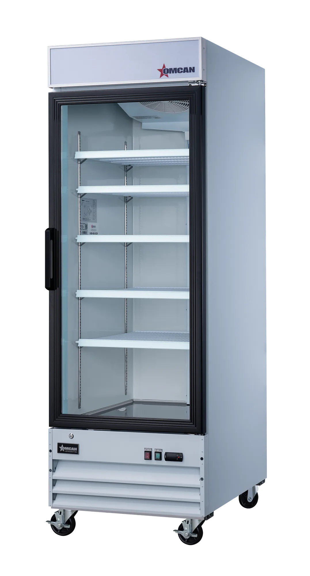 28″ One (1) Glass Door Display Refrigerator with Lightbox, 23 cu.ft. (651 L), White