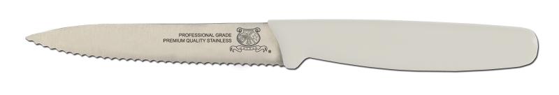 4" Wave Edge Paring Knife with White Polypropylene Handle