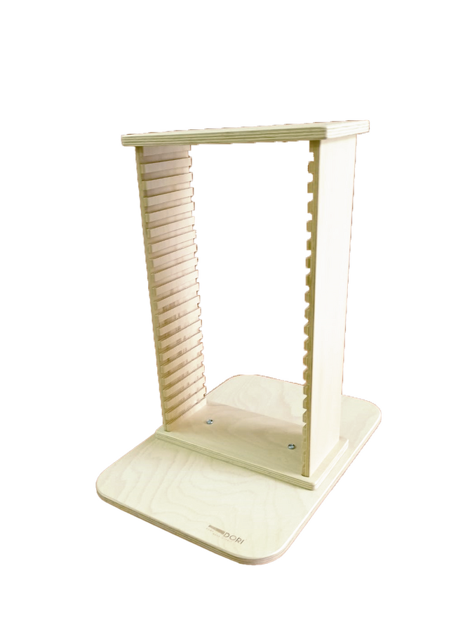 Linea Dori Beech Wood 20-Slot Rack for Pinsa Romana Serving Board