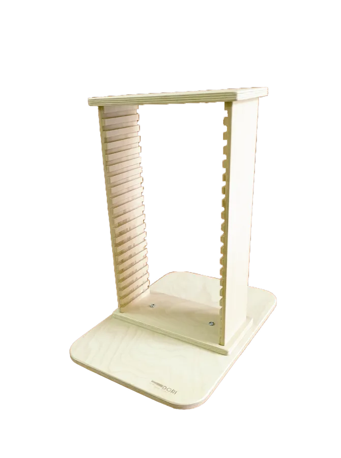 Linea Dori Beech Wood 20-Slot Rack for Pinsa Romana Serving Board