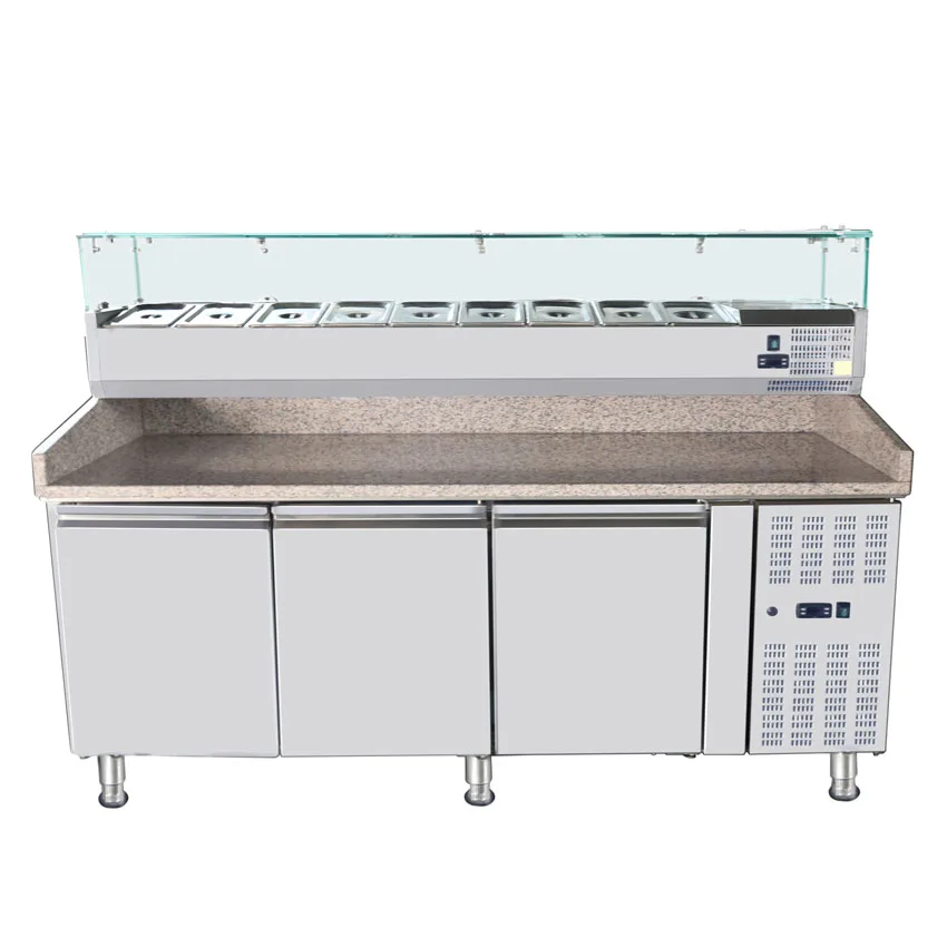 79" Refrigerated Topping Rail with Glass Guard