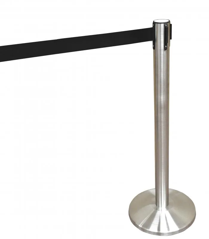 Stainless Steel Stanchions with Black Retractable Belt
