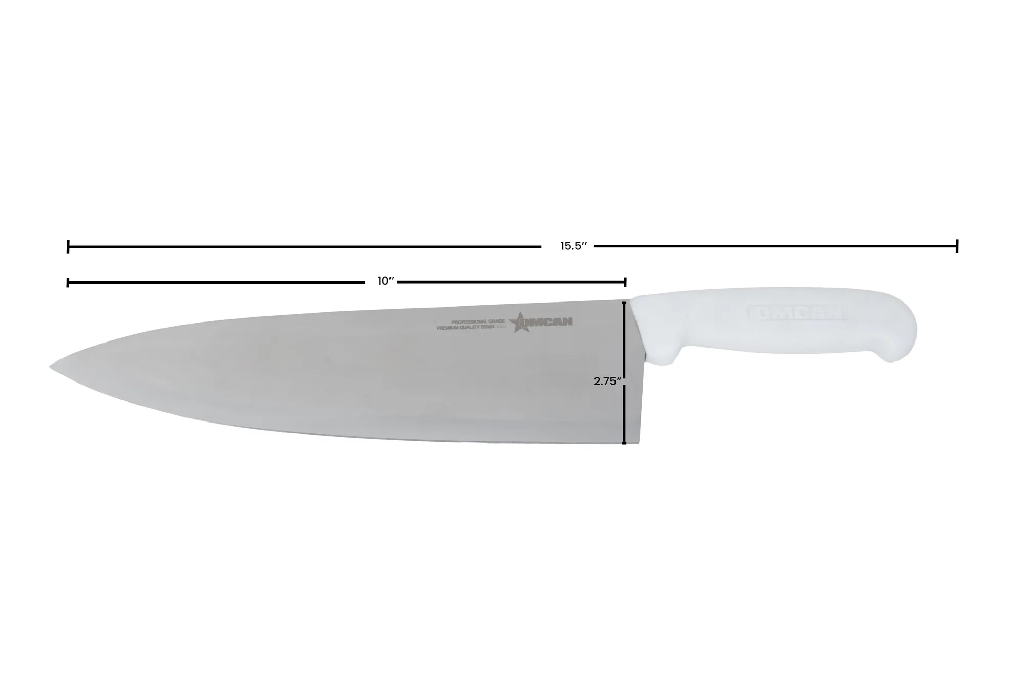 10" Medium Cook Knife with White Polypropylene Handle