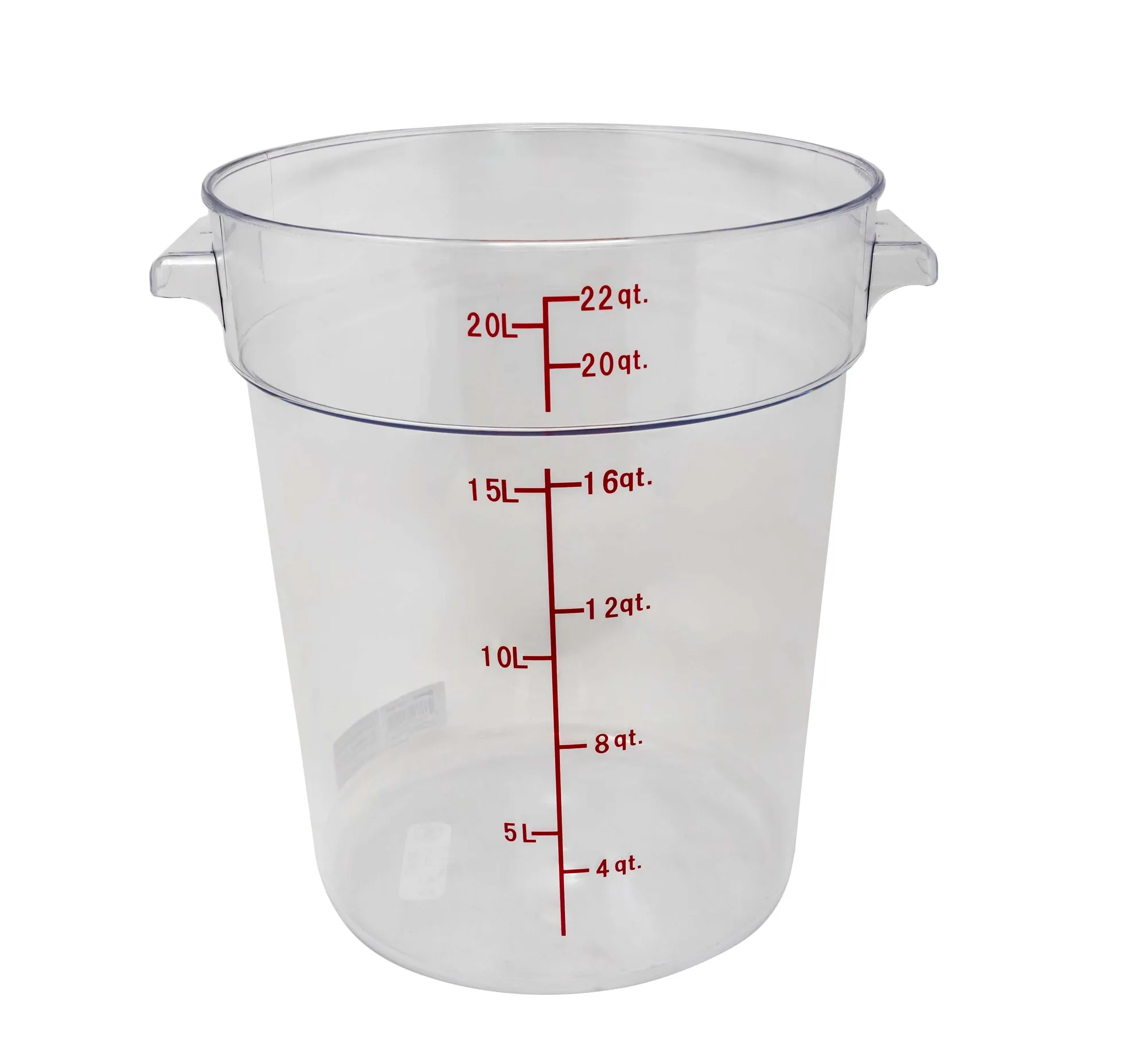 22 qt Polycarbonate Clear Round Food Storage Container