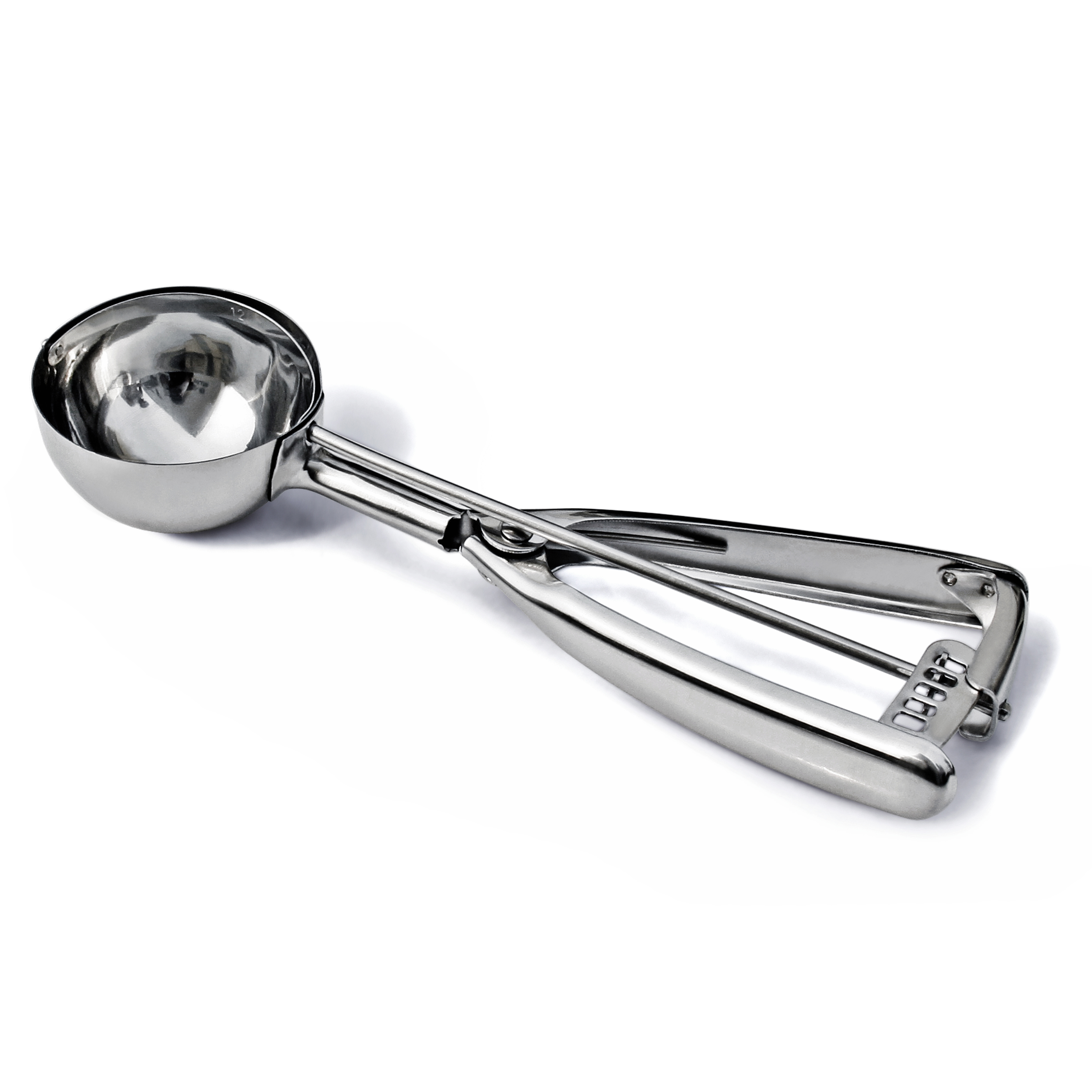 #12 Stainless Steel Squeeze Handle Ice Cream Scoop Disher – 3 1/4 oz