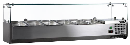 59" Refrigerated Topping Rail with Glass Guard