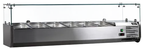 59" Refrigerated Topping Rail with Glass Guard