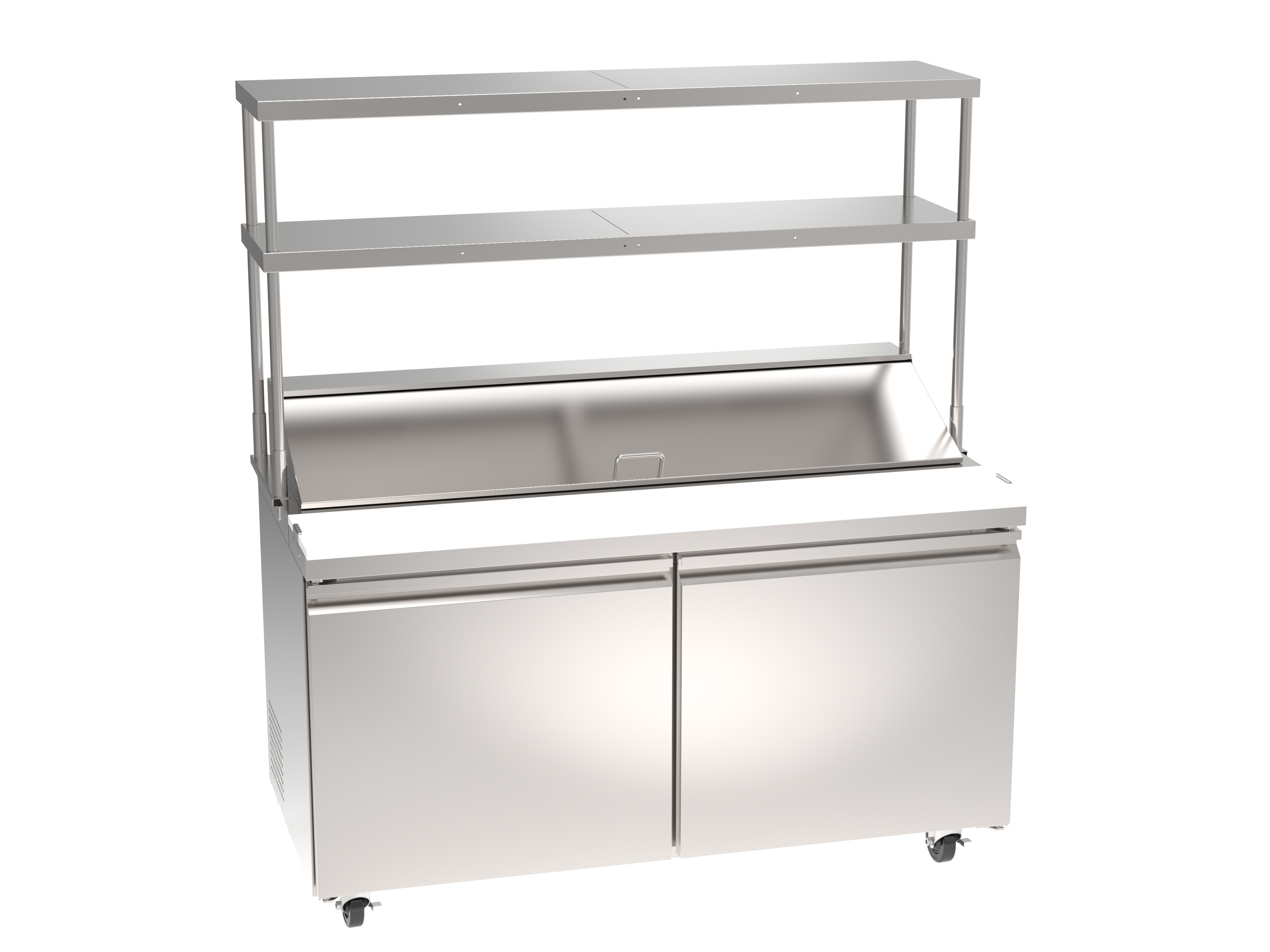 60″ Stainless Steel Double Deck Overshelf for Prep Table #50047