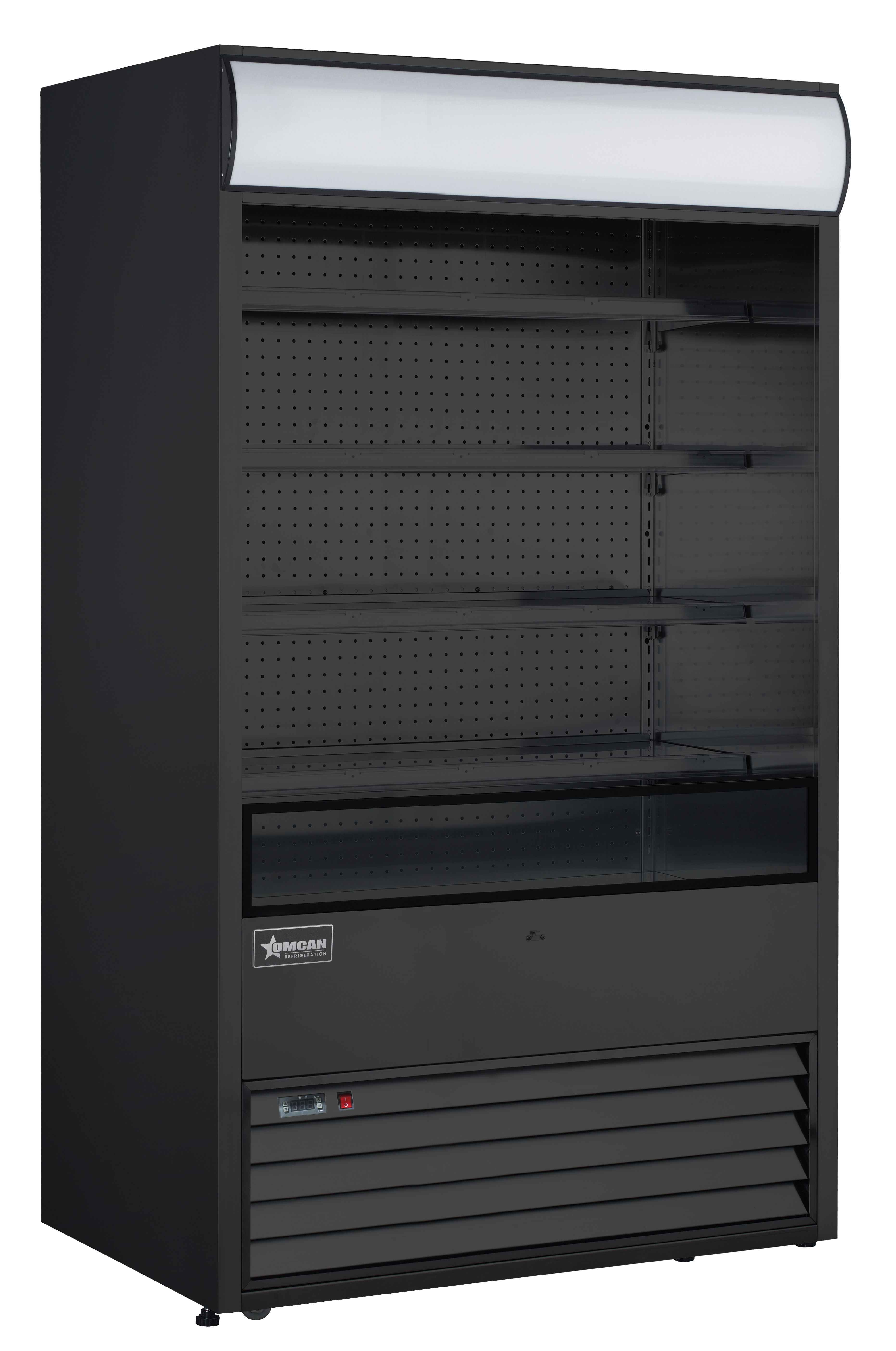 48″ Four (4) Shelf Grab-and-Go Open Refrigerated Floor Self-Serve Display Case, 24.7 cu.ft. (700 L), Black