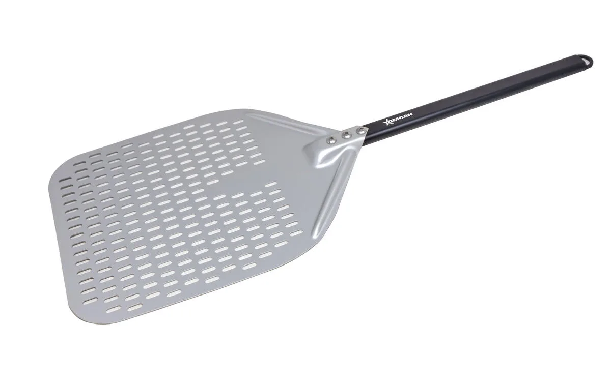 59”Perforated Aluminum Pizza Peel with 12” x 15-3/4” Rectangular Blade