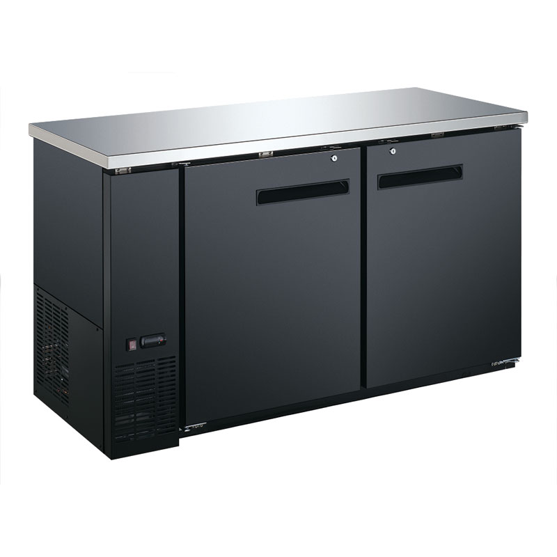 61" Solid 2-Door Bottle Cooler with 15.8 cu. ft. capacity