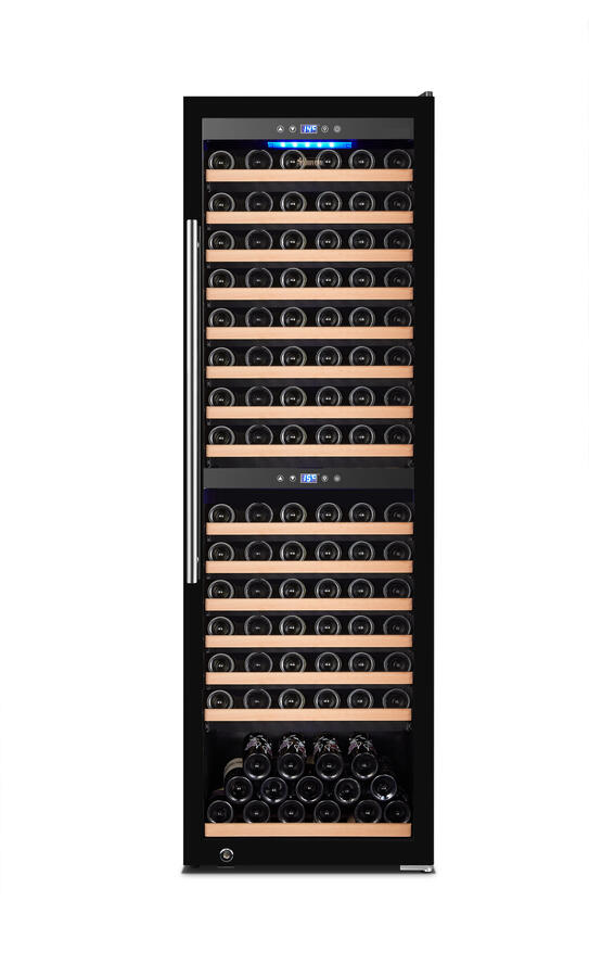 Vinovero 27" Dual Zone Wine Cooler with 181 Bottle Capacity and Black Full Glass Door