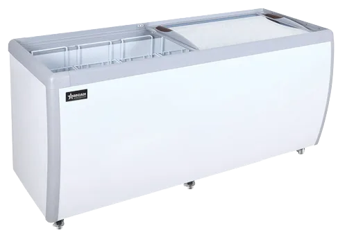 71" Two (2) Door Ice Cream Display Chest Freezer with Flat Glass Top, 20 cu.ft (566 L)