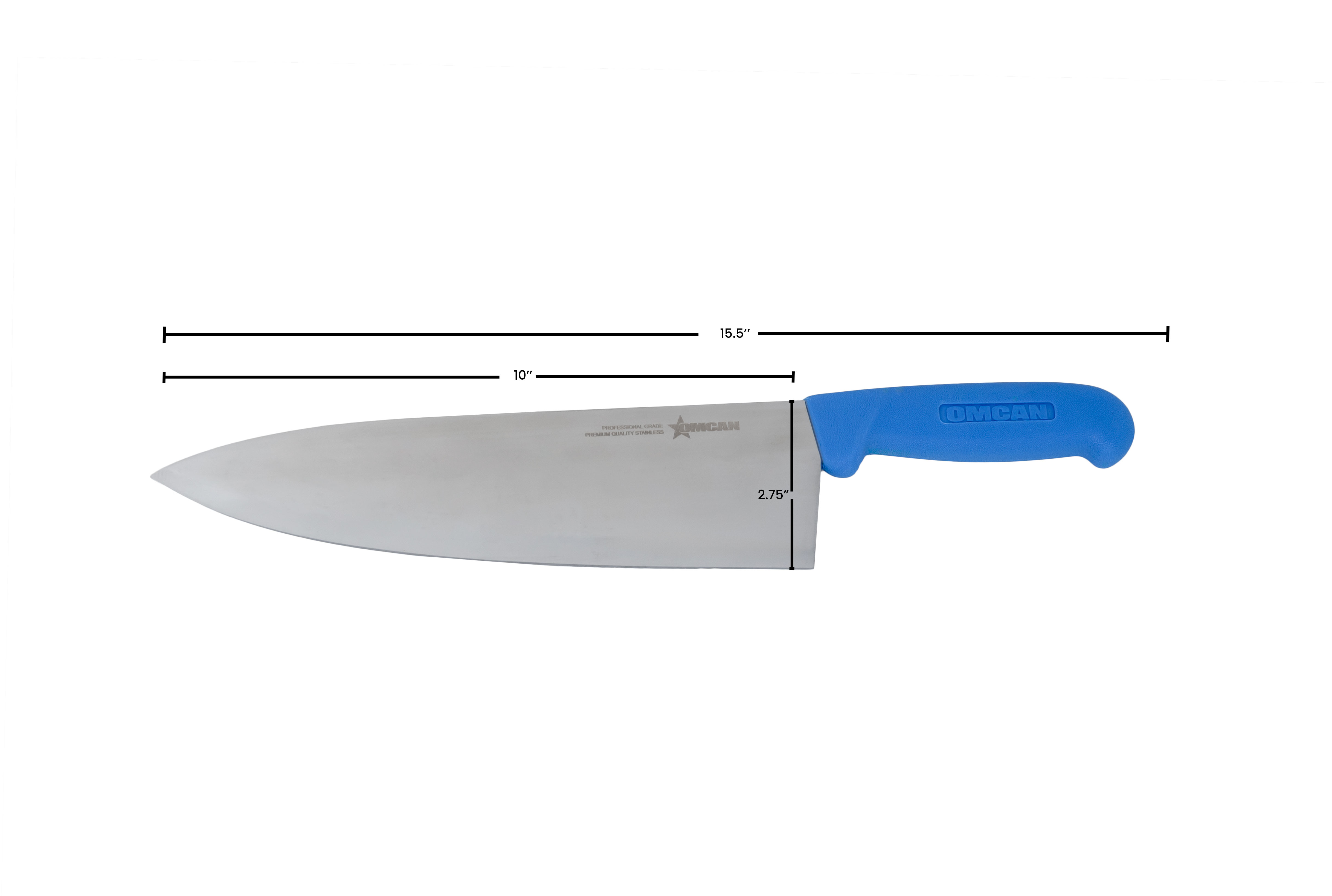 10" Medium Cook Knife with Blue Polypropylene Handle