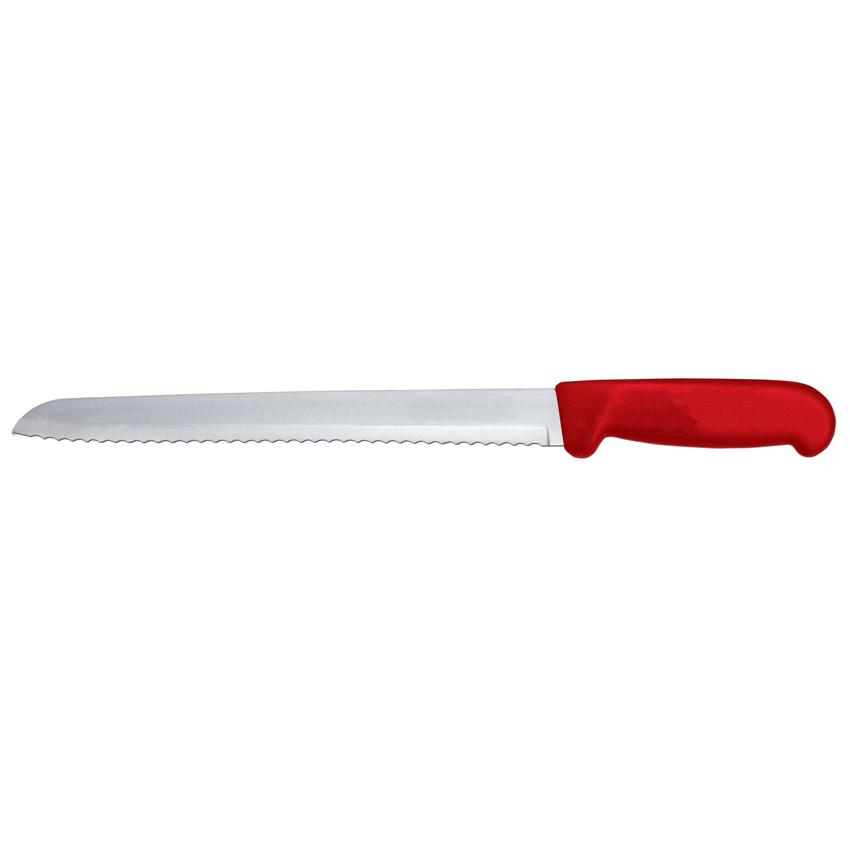 8" Slicer Narrow Blade Knife with Red Polypropylene Handle