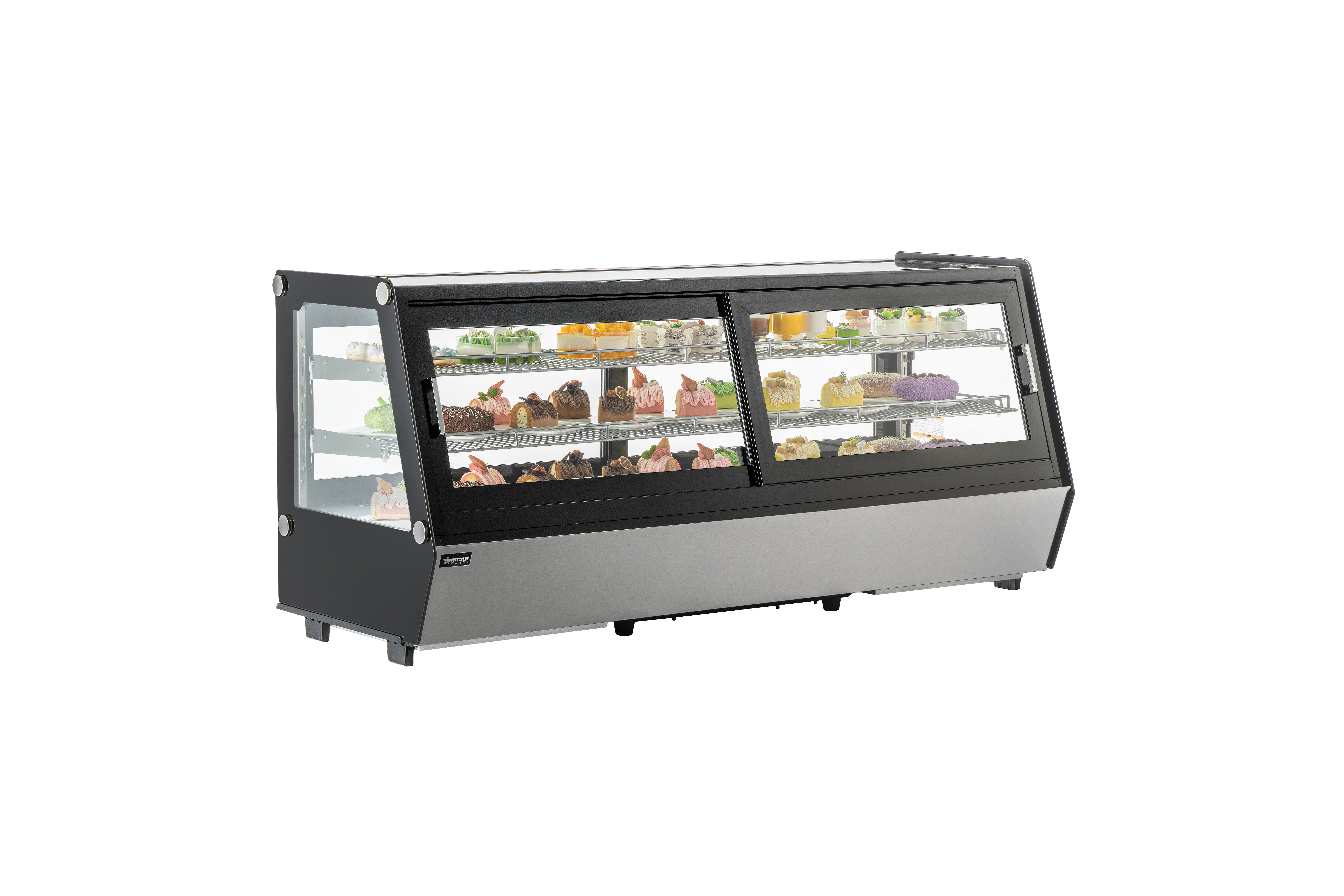 60” Two (2) Shelf Refrigerated Self-service Countertop Display Case, 8.01 cu. ft. (227 L), Black
