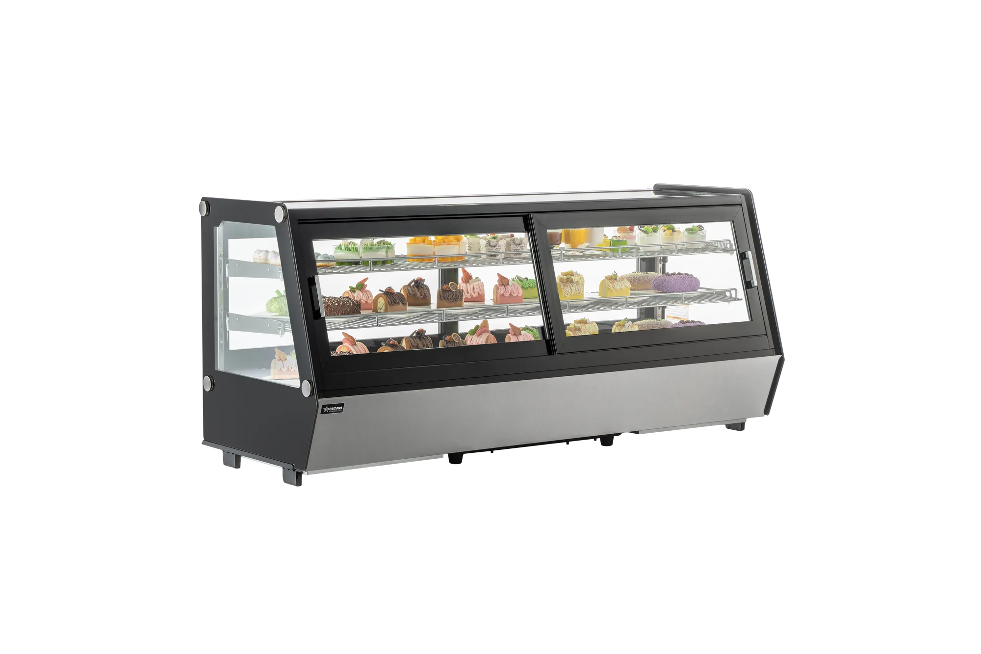60” Two (2) Shelf Refrigerated Self-service Countertop Display Case, 8.01 cu. ft. (227 L), Black