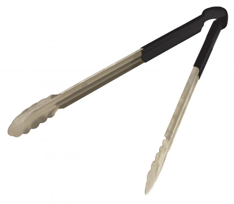 16" Heavy-Duty Utility Tongs with Black Plastic Handle