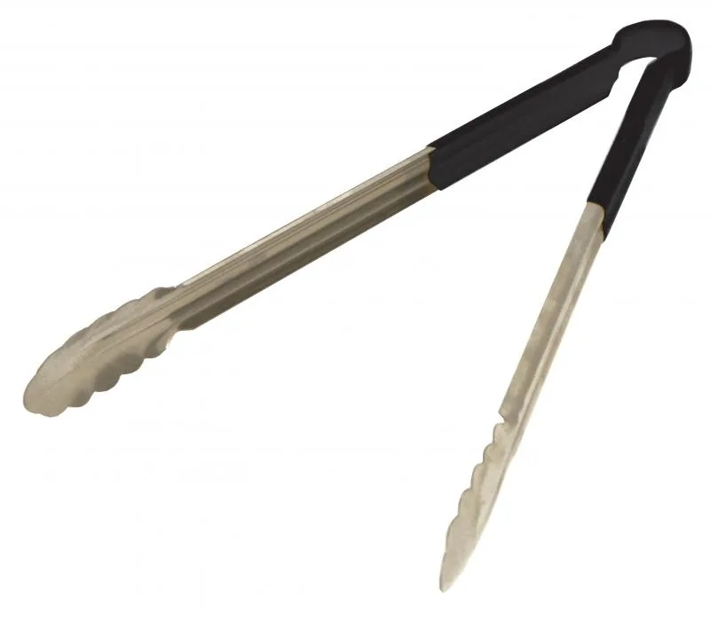 16" Heavy-Duty Utility Tongs with Black Plastic Handle