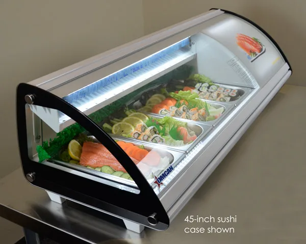 69″ Sushi Showcase with Curved Glass, 3.63 cu.ft. (103 L), White
