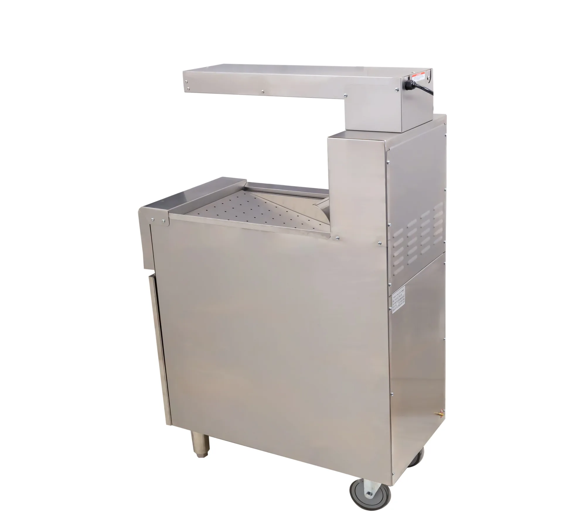 Portable Fry Dump Station Fried Food Warmer with Overhead Heating Lamp – 200W, 110V
