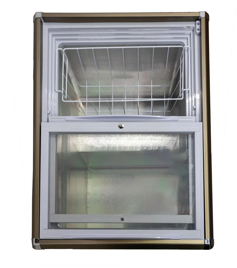 29″ Two (2) Door Ice Cream Display Chest Freezer with Flat Glass Top, 5.3 cu.ft. (150 L)