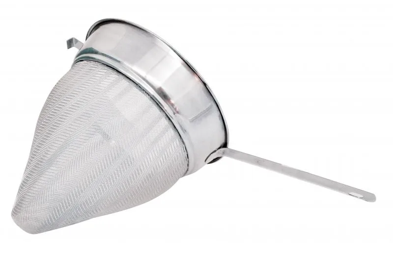 10" Stainless Steel 40 Mesh Bouillon Strainer with Flat handle