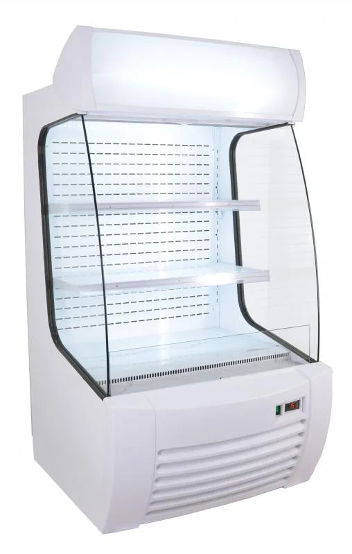 34″ Two (2) Shelf Refrigerated Floor Open Display Case, 12.7 cu.ft (360 L), White