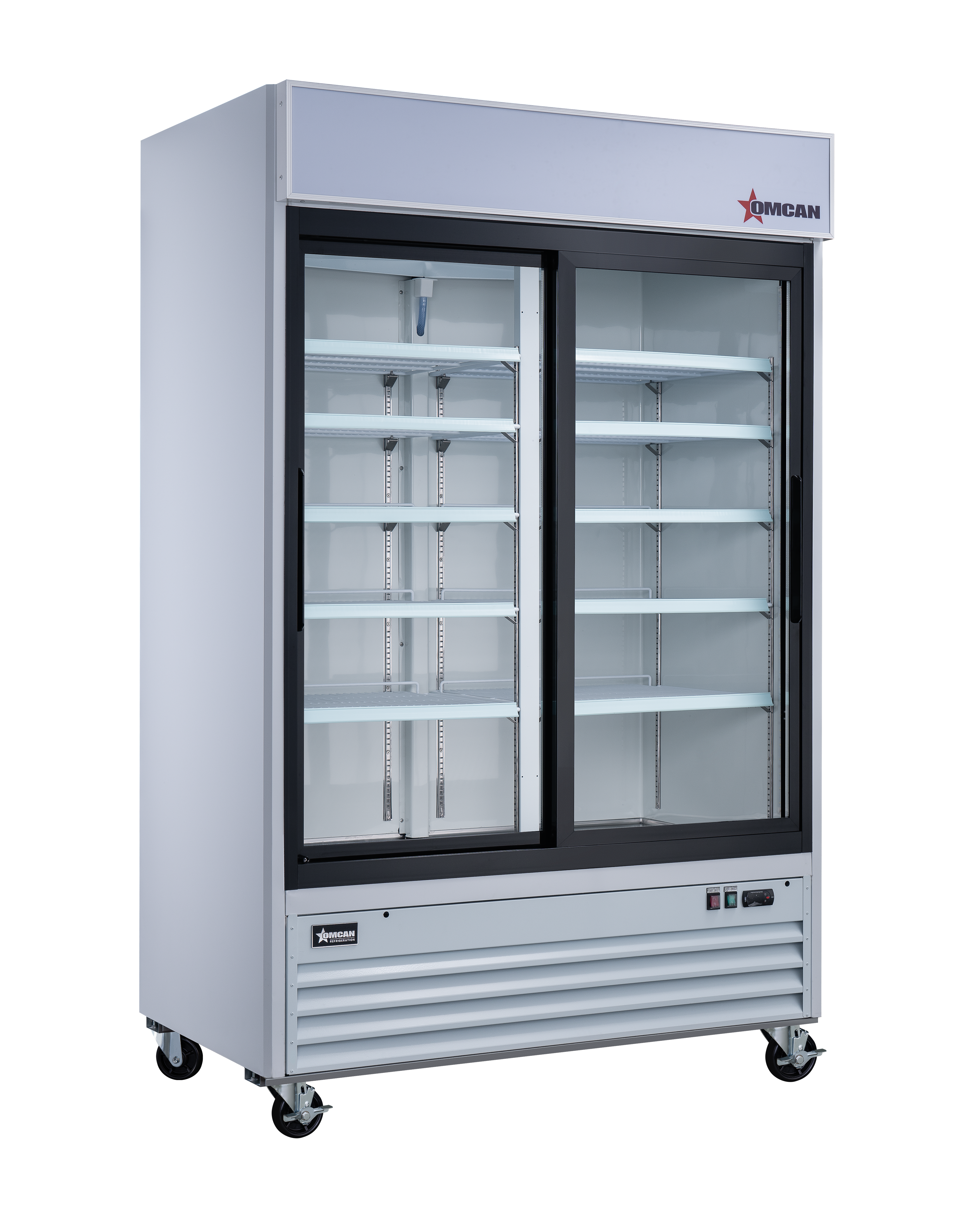 53″ Two (2) Glass Door Sliding Display Refrigerator, 45 cu.ft (1274 L), White