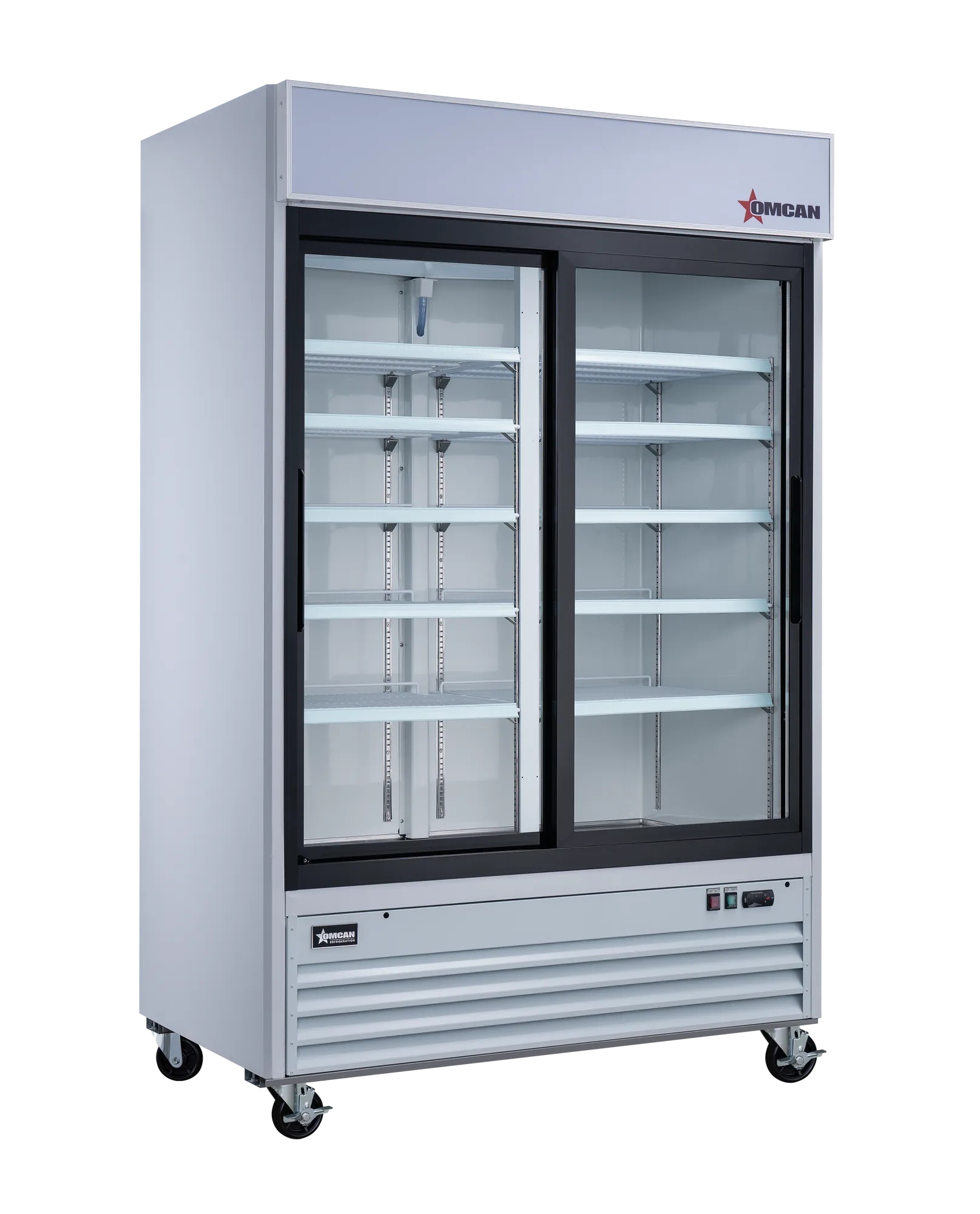 53″ Two (2) Glass Door Sliding Display Refrigerator, 45 cu.ft (1274 L), White