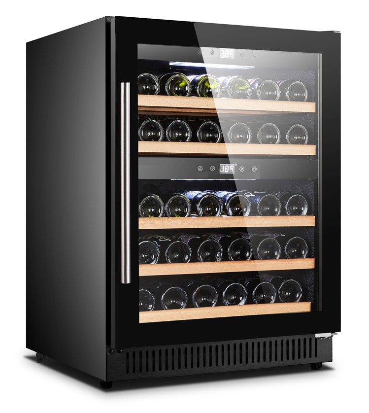 Vinovero 23" Dual Zone Wine Cooler with 40 Bottle Capacity and Black Full Glass Door