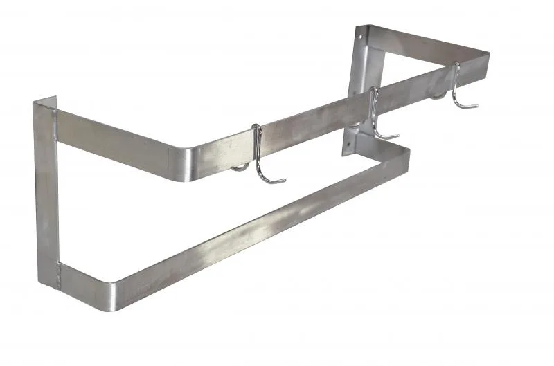 36" Wall-Mounted Pot Rack with 3 pc. Plated Pot Hooks