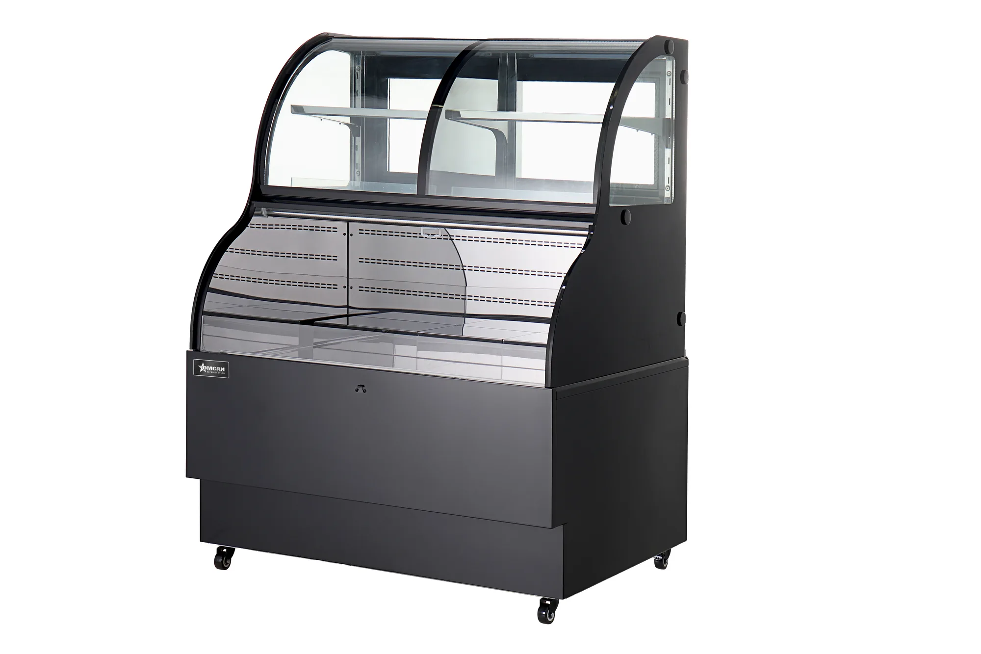 36" One (1) Shelf Dual Service Open Refrigerated Floor Display Case, 12.5 cu.ft. (354 L), Black