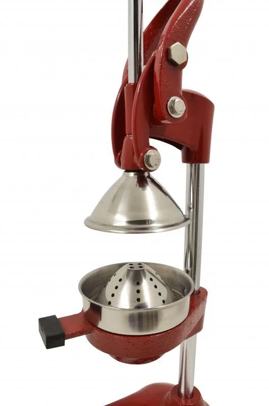 Manual Cast-Iron Red Citrus Squeezer with 5″ Cutter Plate Diameter