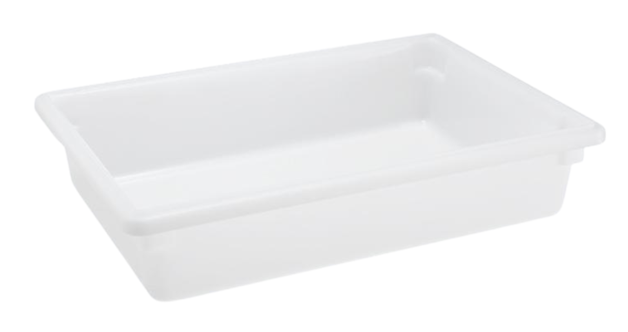 18″ x 26″ x 6″ Full-Size Polypropylene Rectangular White Food Storage Container