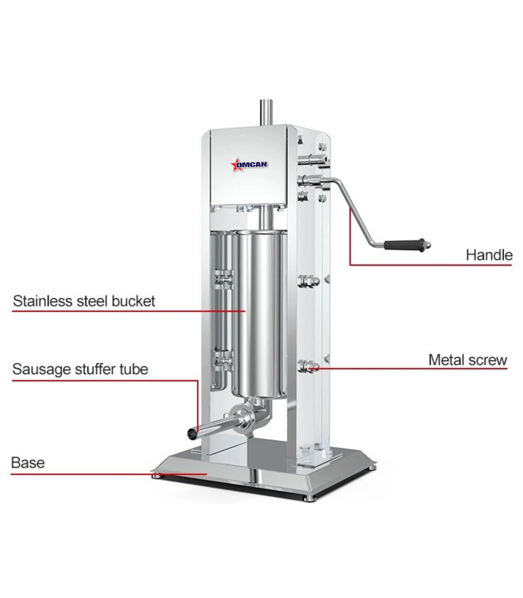 11 lbs/ 5 kg Stainless Steel Vertical Gear Drive Manual Sausage Stuffer