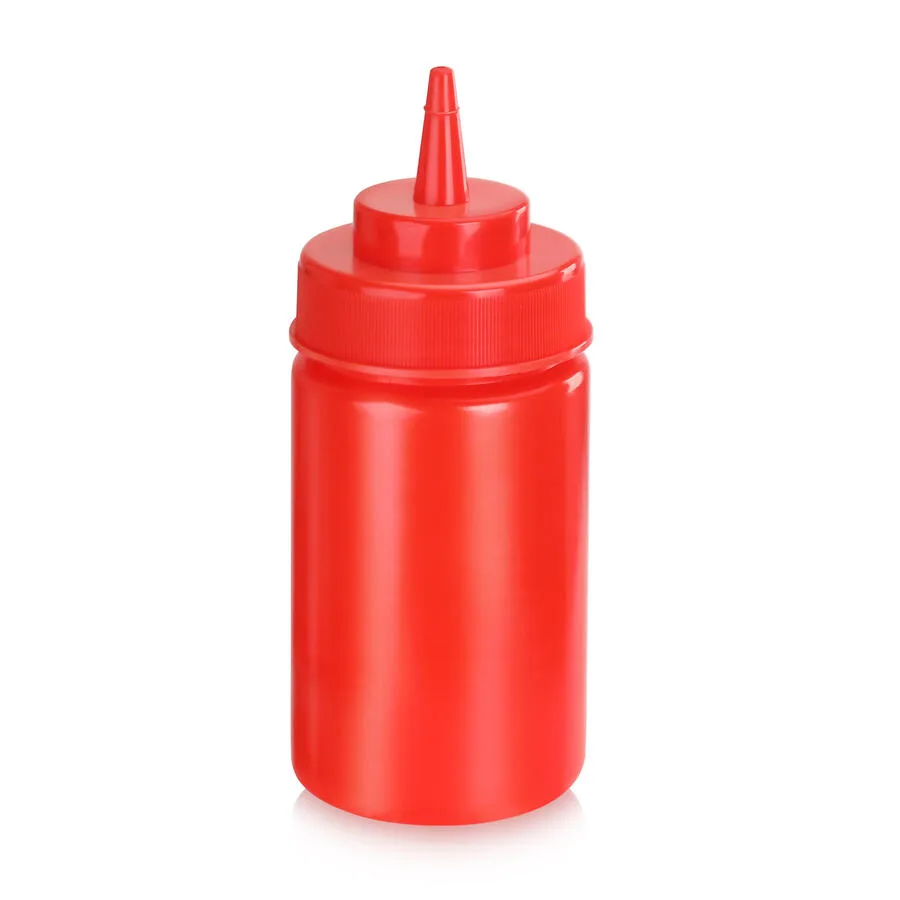 12 oz Condiment Squeeze Bottle, 6 pcs/Pack, BPA Free – Red