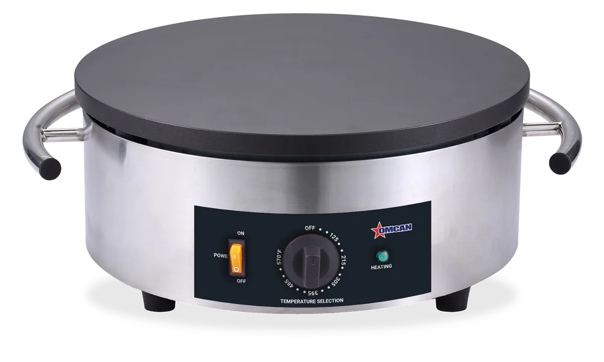 16″ Portable Round Electric Cast Iron Crepe Maker – 120 V, 1750 W